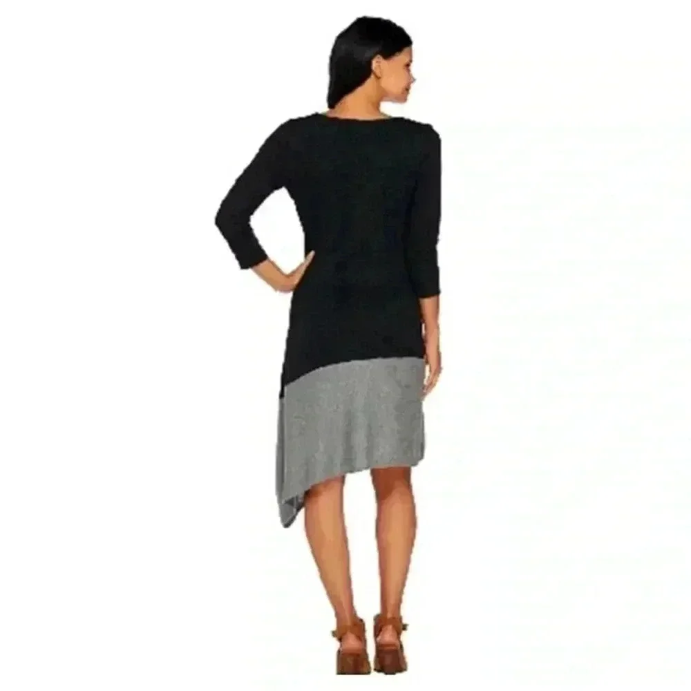 H By Halston Asymmetrical Wool Blend Dress - Picture 1 of 7